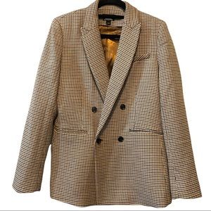 RW&CO. Black/Brown Houndstooth Thick Fall/Winter Blazer Jacket Size 8 EUC